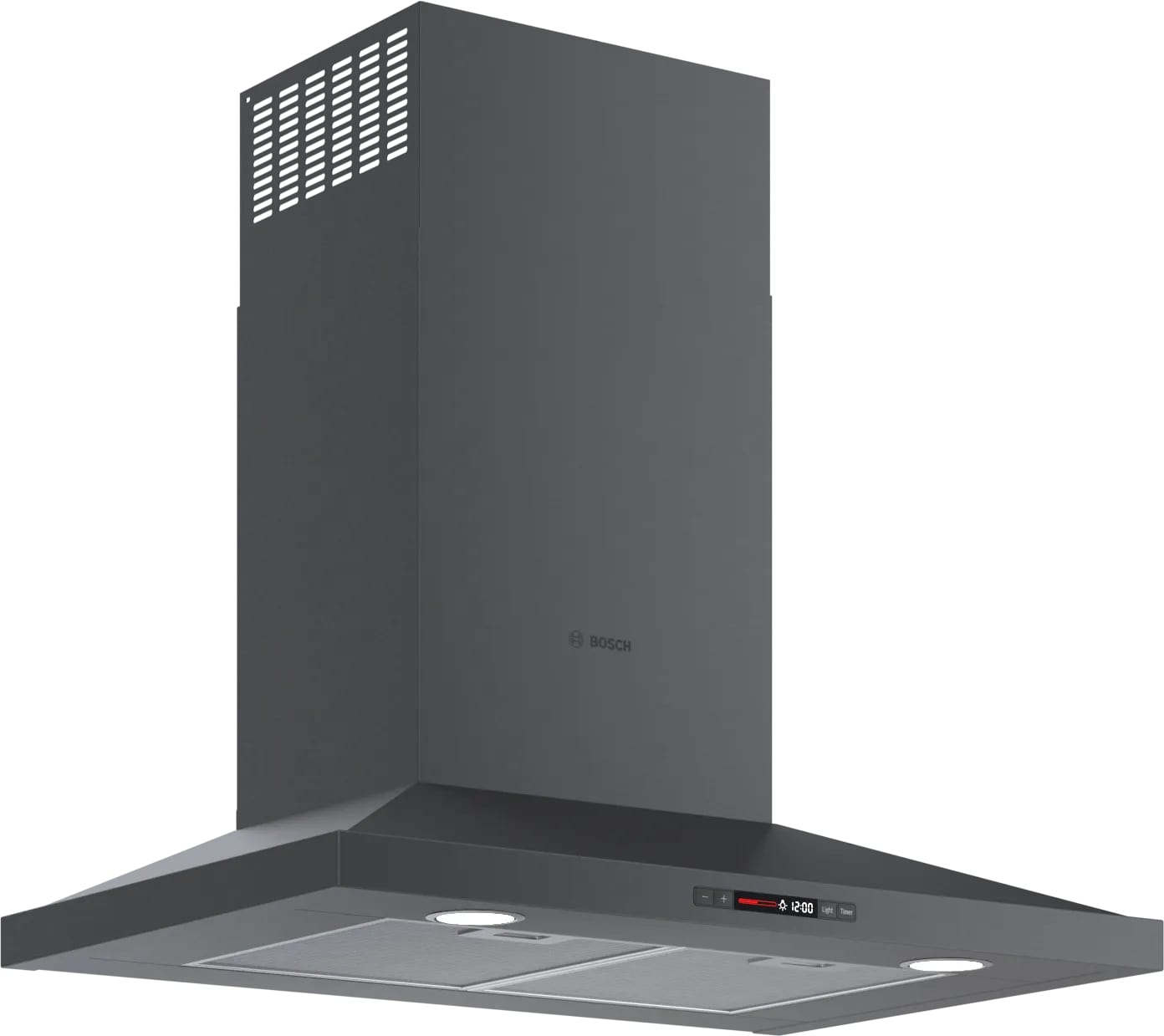 Bosch - 30 Inch 600 CFM Wall Mount and Chimney Range Vent in Black Stainless - HCP80641UC