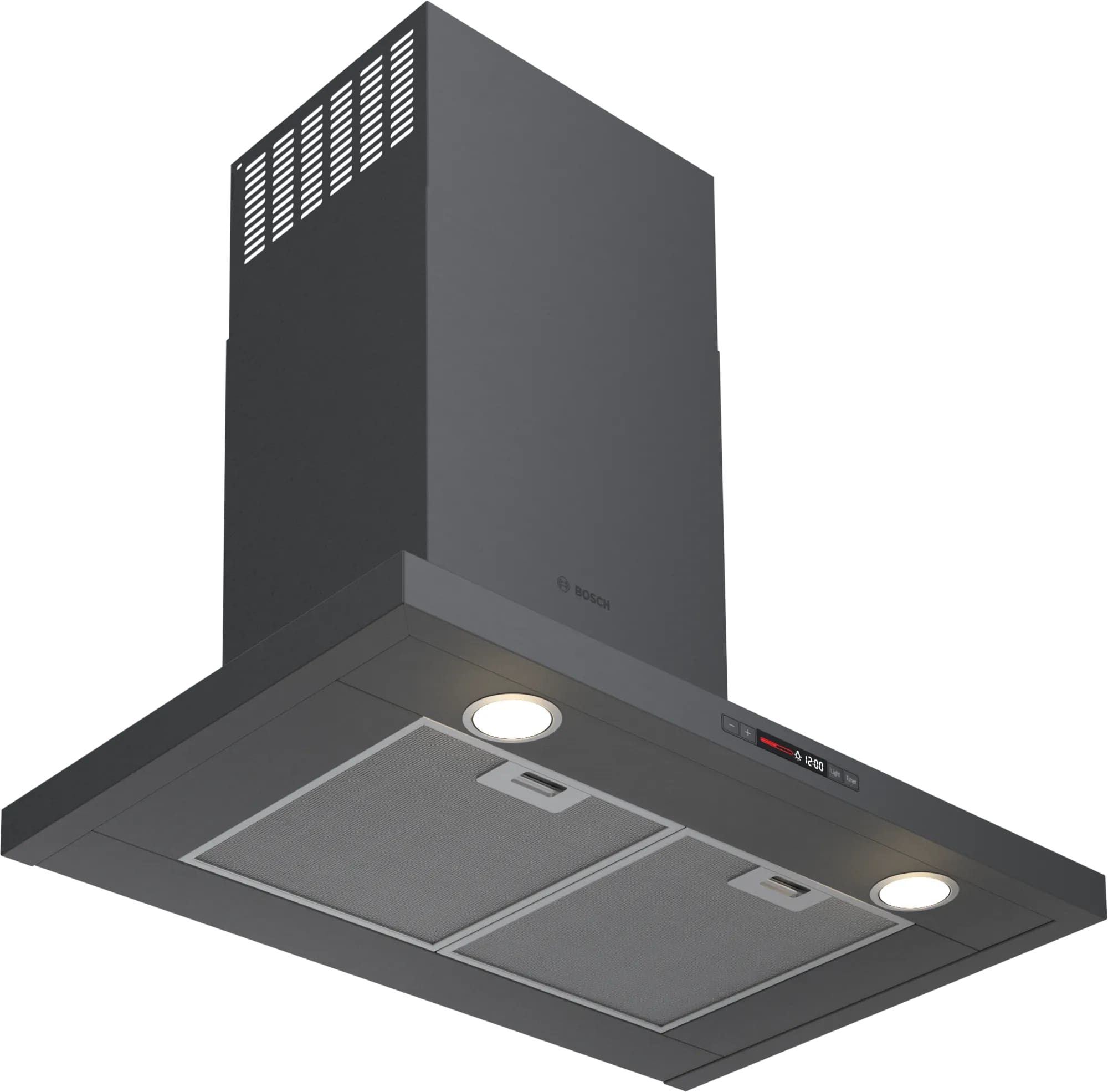 Bosch - 30 Inch 600 CFM Wall Mount and Chimney Range Vent in Black Stainless (Open Box) - HCP80641UC