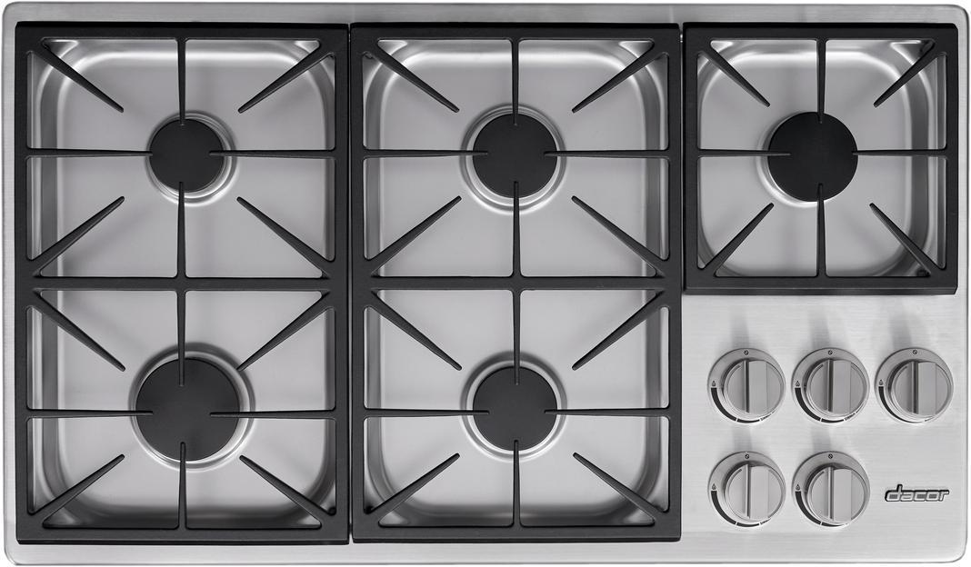 Dacor - 36 inch wide Gas Cooktop in Stainless - HDCT365GS/LP
