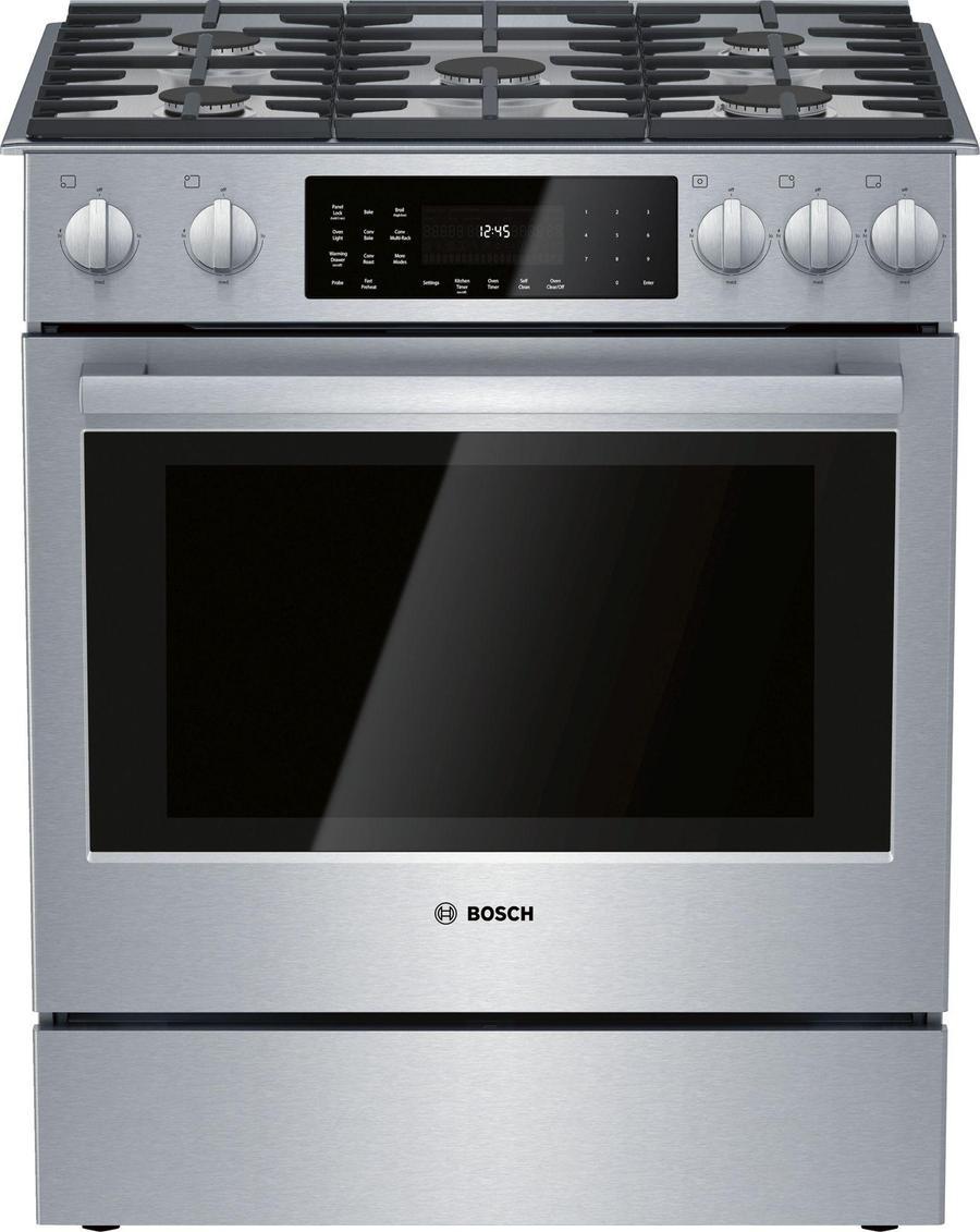 Bosch - 4.6 cu. ft Dual Fuel Range in Stainless - HDI8056C