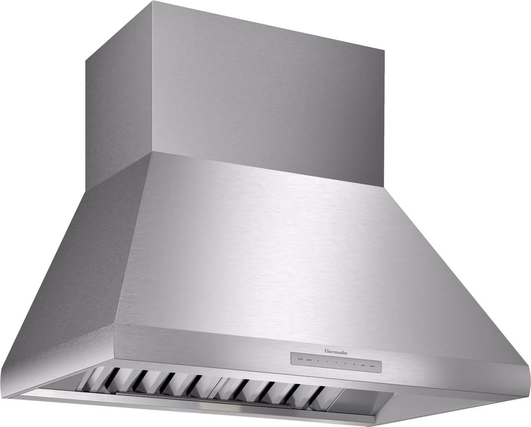 Thermador - 36 Inch Wall Mount and Chimney Range Vent in Stainless - HPCN36WS