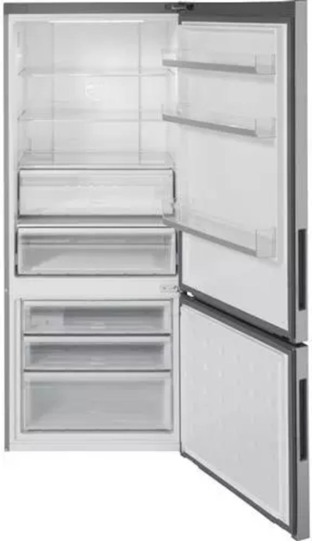 Haier - 27.6 Inch 15 cu. ft Bottom Mount Refrigerator in Stainless - HRB15N3BGS
