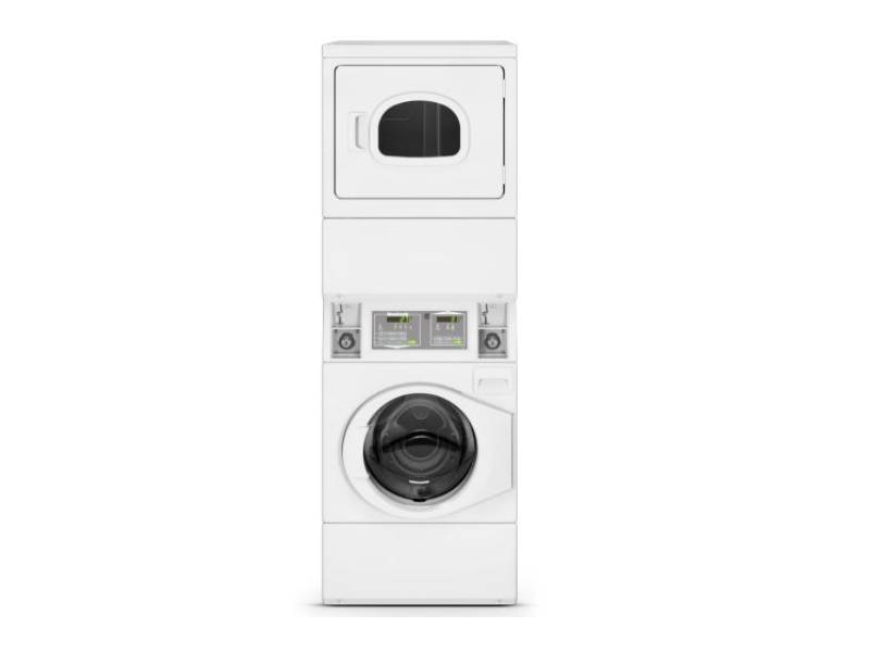 Huebsch - 3.42 cu. Ft Washer & 7.0 cu. Ft Dryer Laundry Stacker in White (Open Box) - HTENXASP285CW01