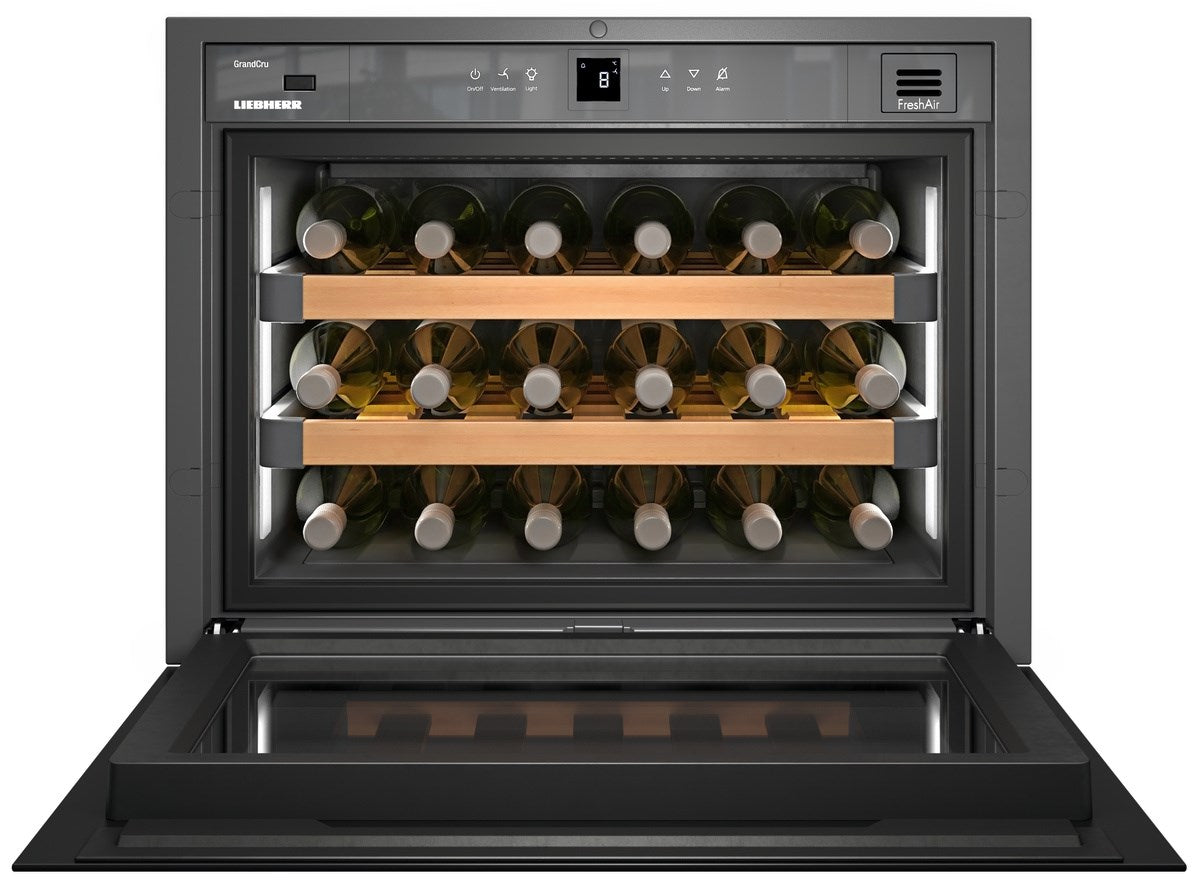 Liebherr - 21.88 Inch 1.6 cu. ft Built In / Integrated Wine Fridge Refrigerator in Black (Open Box) - HWGB1803