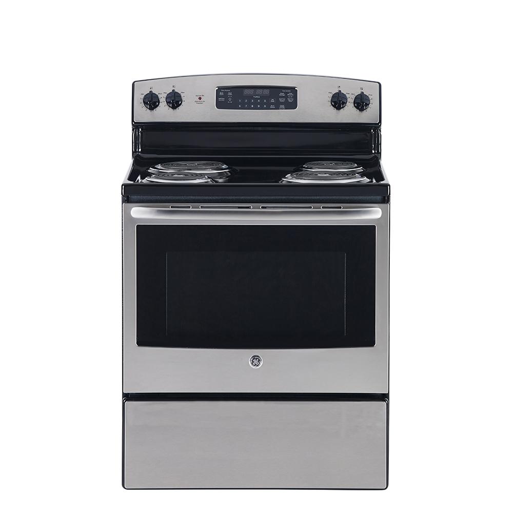 GE - 5 cu. ft  Electric Range in Stainless - JCB530SMSS