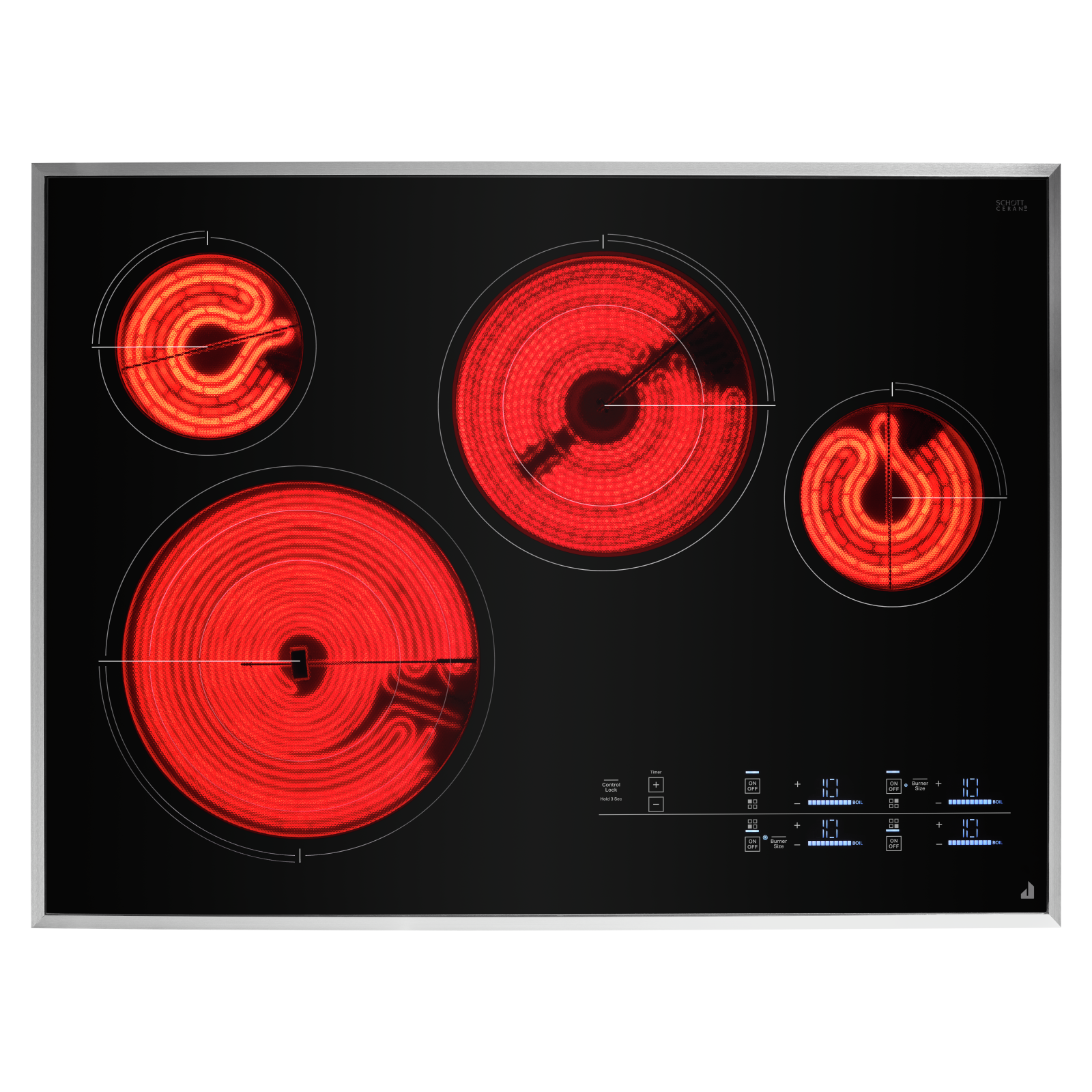 JennAir 30.8125 inch wide Electric Cooktop in Stainless JEC4430KS