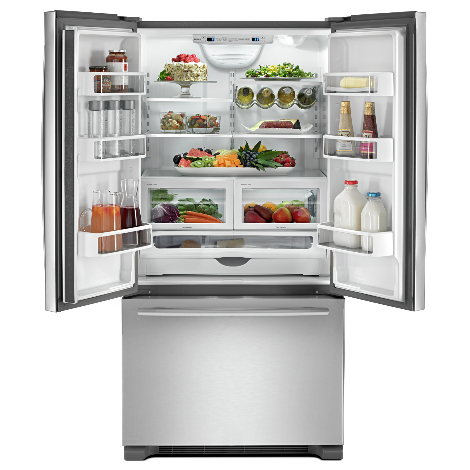 JennAir - 35.625 Inch 21.94 cu. ft French Door Refrigerator in Stainless - JFC2290REM