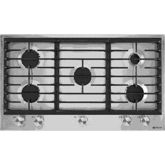 Jennair 36 inch wide Gas Cooktop in Stainless JGC3536GS
