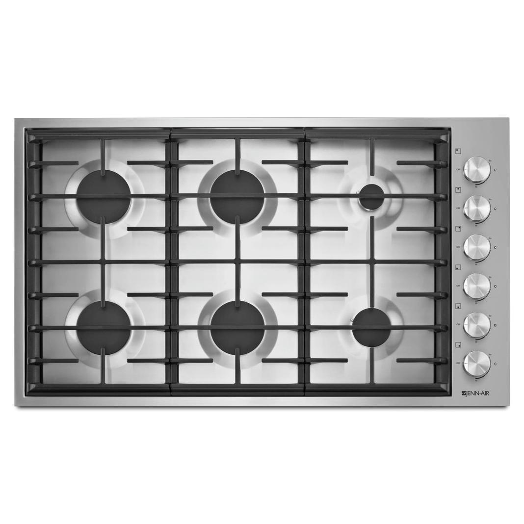 Jennair - 36 inch wide Gas Cooktop in Stainless - JGC7636BS