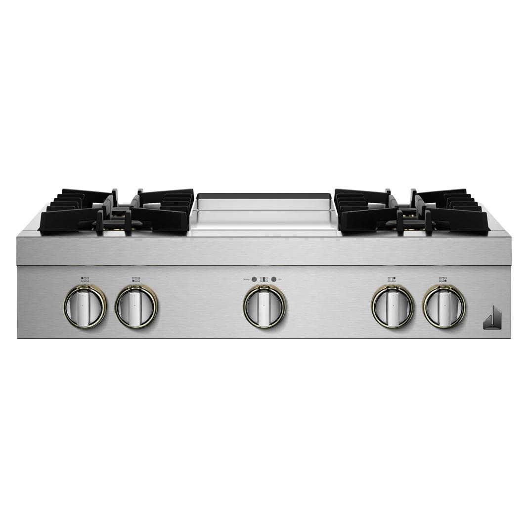 Jennair - 35.8 inch wide Gas Cooktop in Stainless - JGCP536HL