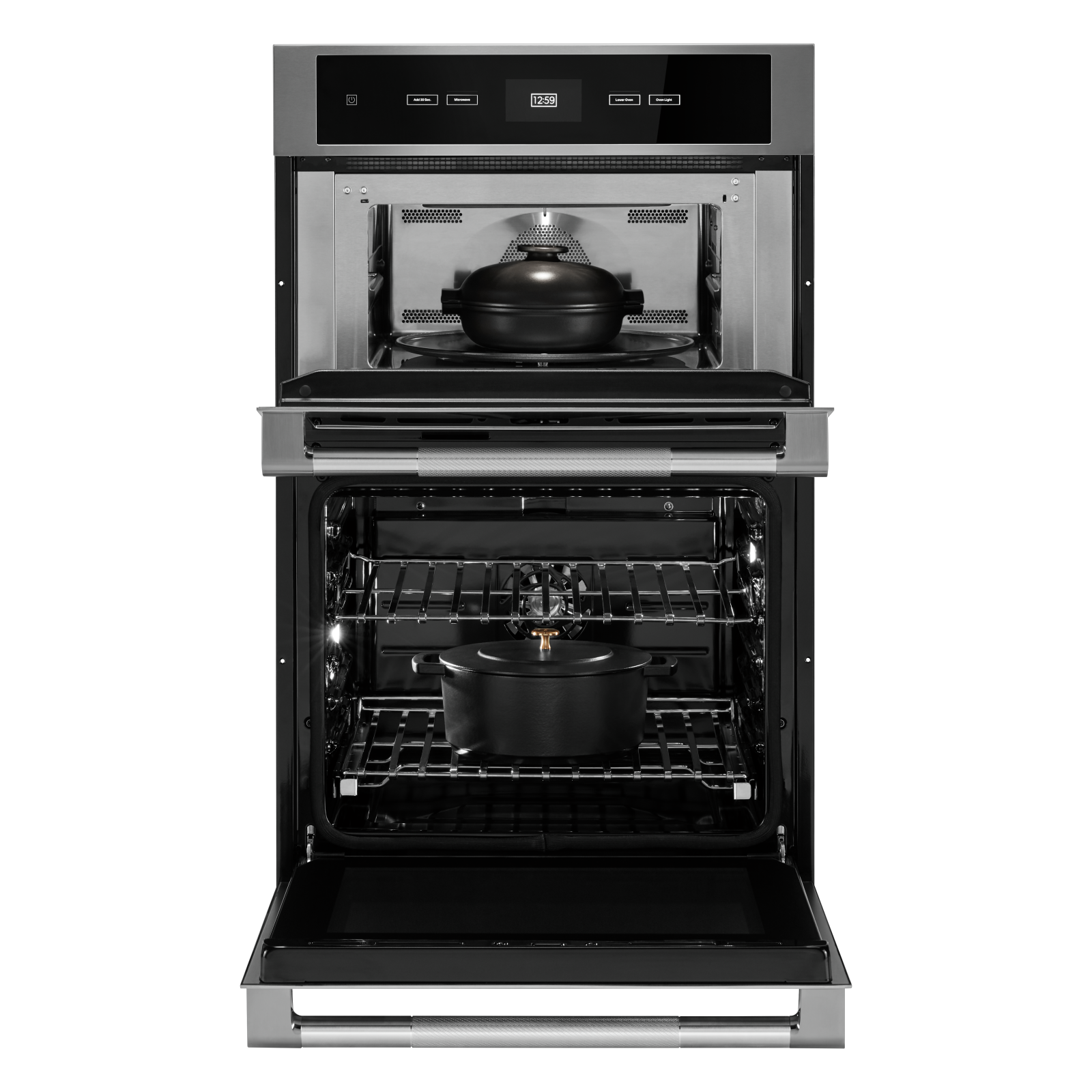 JennAir - 5.7 cu. ft Combination Wall Oven in Stainless - JMW2427LL