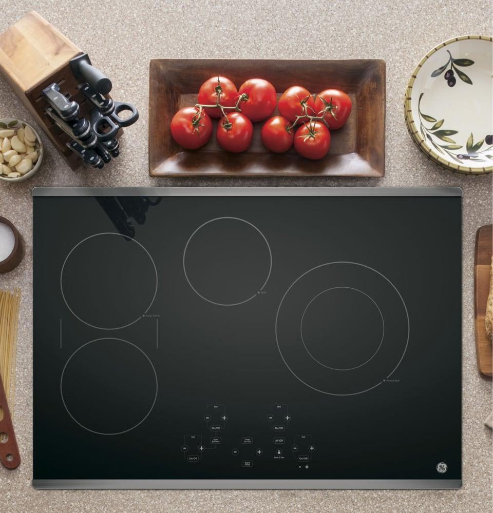 GE - 29.87 inch wide Electric Cooktop in Stainless - JP5030SJSS