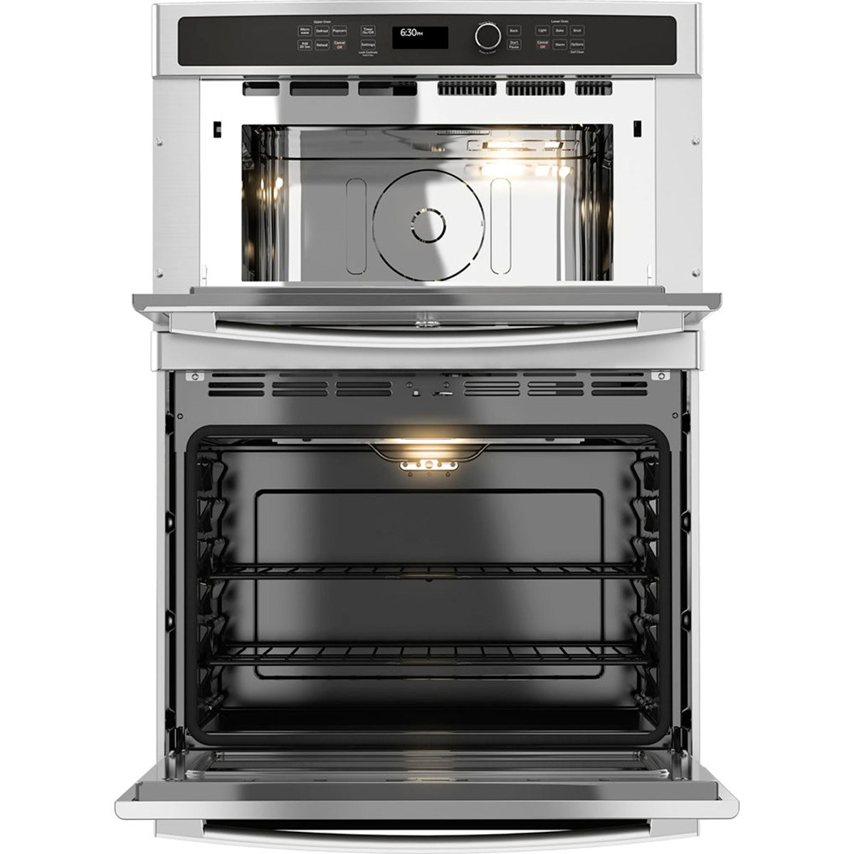 GE - 6.7 cu. ft Combination Wall Oven in Stainless - JT3800SHSS