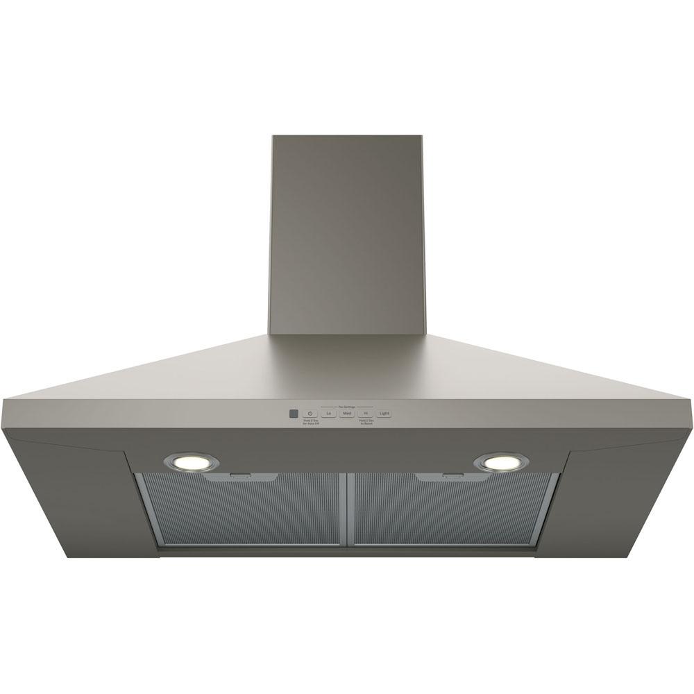 GE - 30 Inch 350 CFM Wall Mount and Chimney Range Vent in Grey - JVW5301EJESC