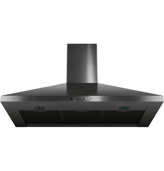 GE - 36 Inch 350 CFM Wall Mount and Chimney Range Vent in Black Stainless - JVW5361BJTSC