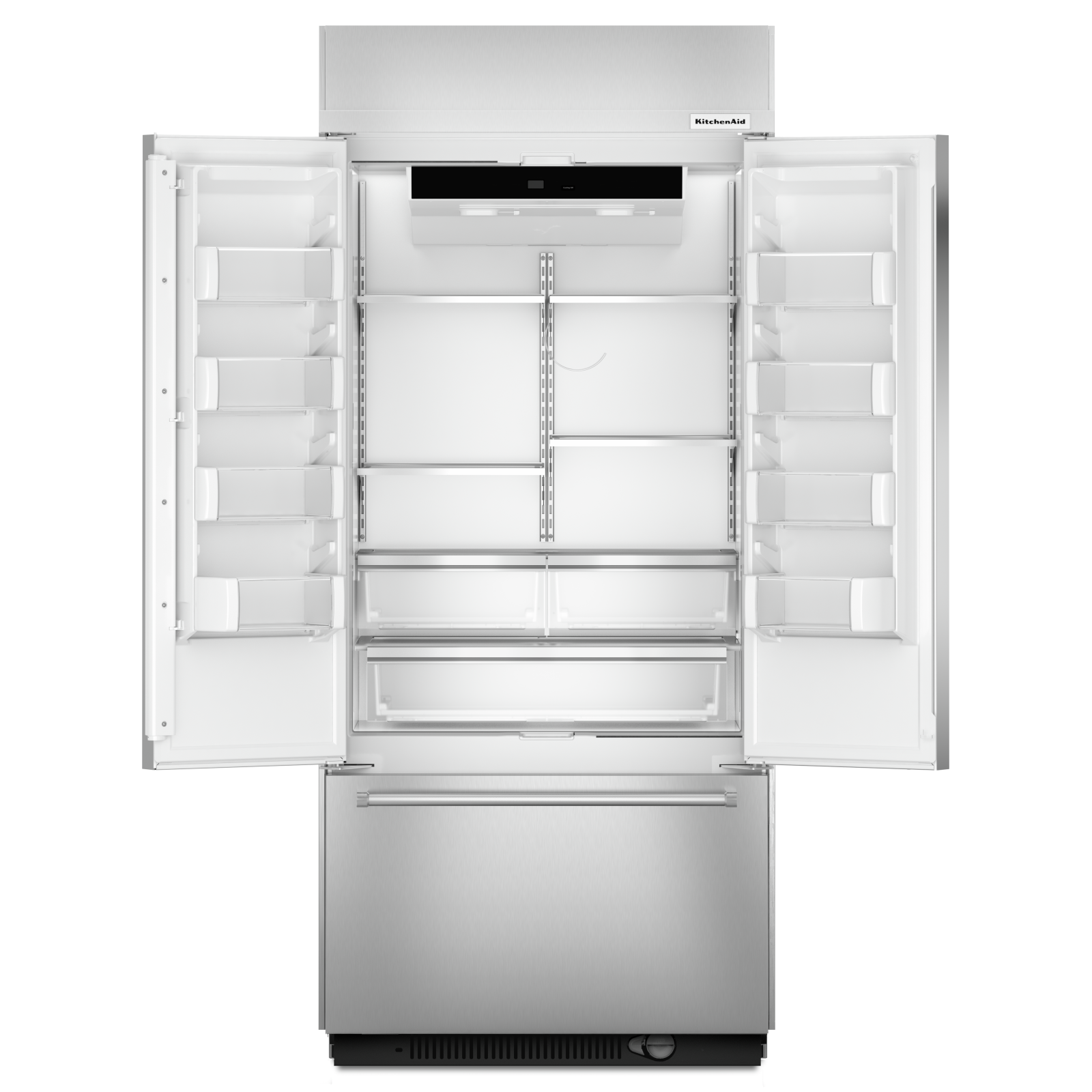 KitchenAid - 36.25 Inch 20.81 cu. ft French Door Refrigerator in Stainless - KBFN406ESS