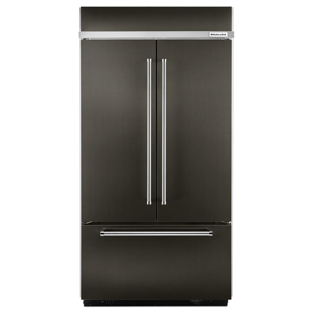 KitchenAid - 42.25 Inch 24 cu. ft French Door Refrigerator in Black Stainless - KBFN502EBS