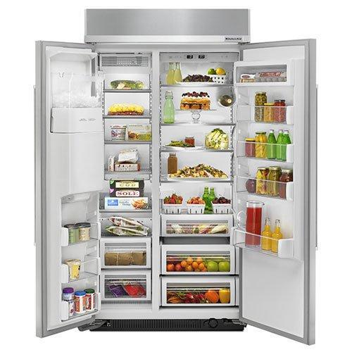 KitchenAid - 42.25 Inch 25 cu. ft Side by Side Refrigerator in Stainless - KBSD602ESS