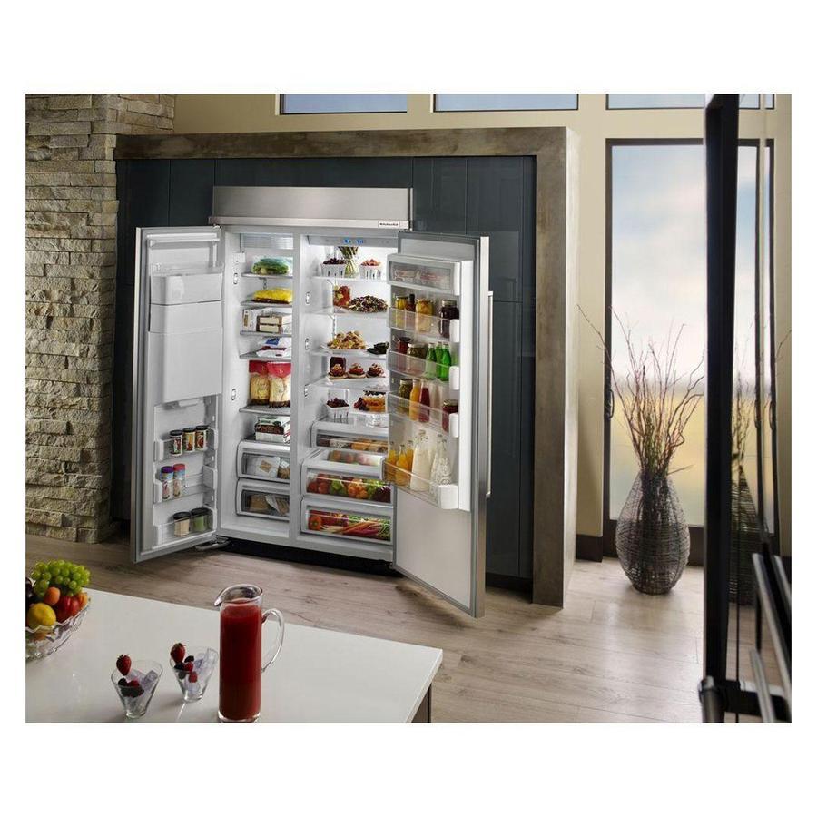 KitchenAid - 48.3 Inch 29.5 cu. ft Side by Side Refrigerator in Stainless - KBSD608ESS