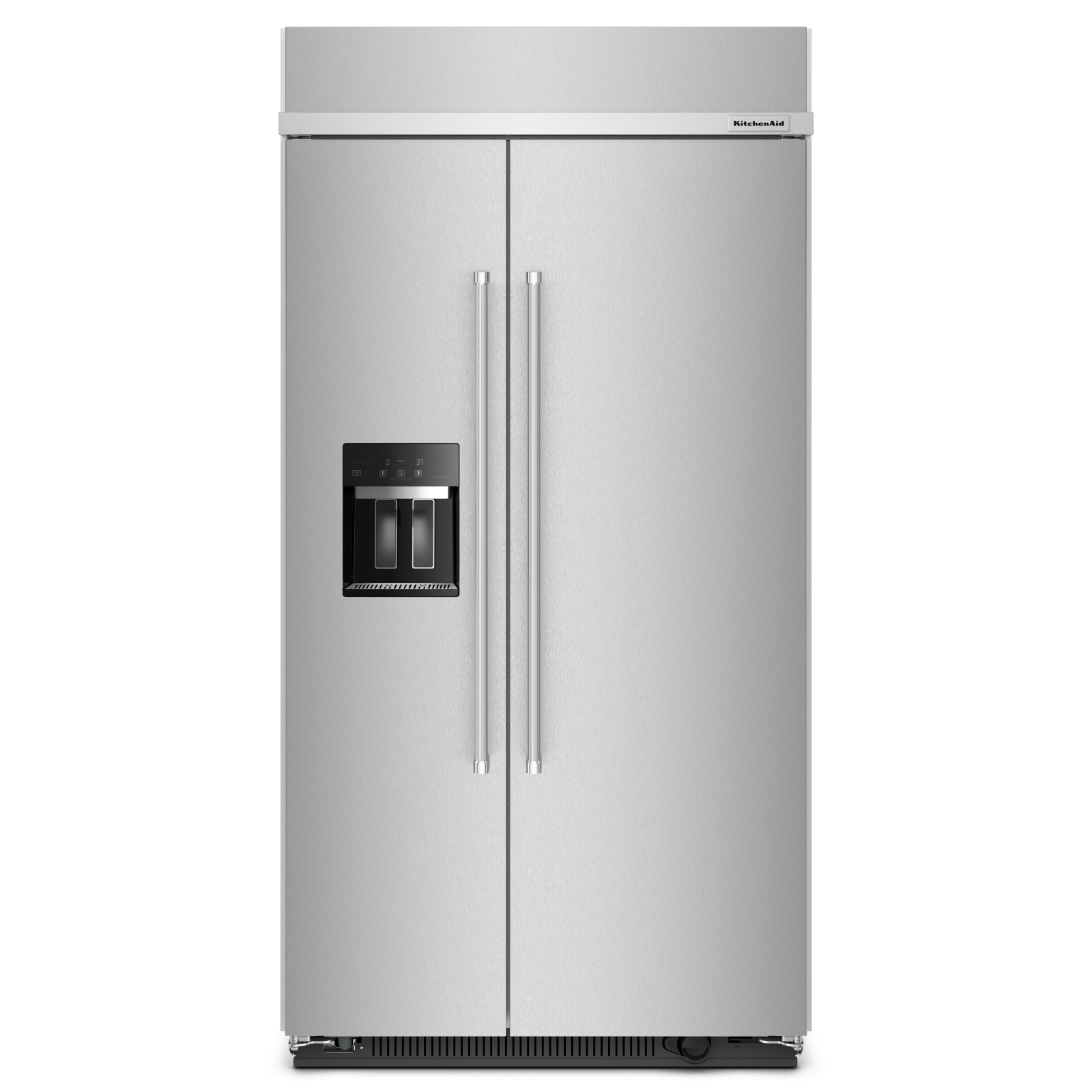KitchenAid - 41.25 Inch 25.1 cu. ft Side-by-Side Refrigerator in Stainless - KBSD702MSS