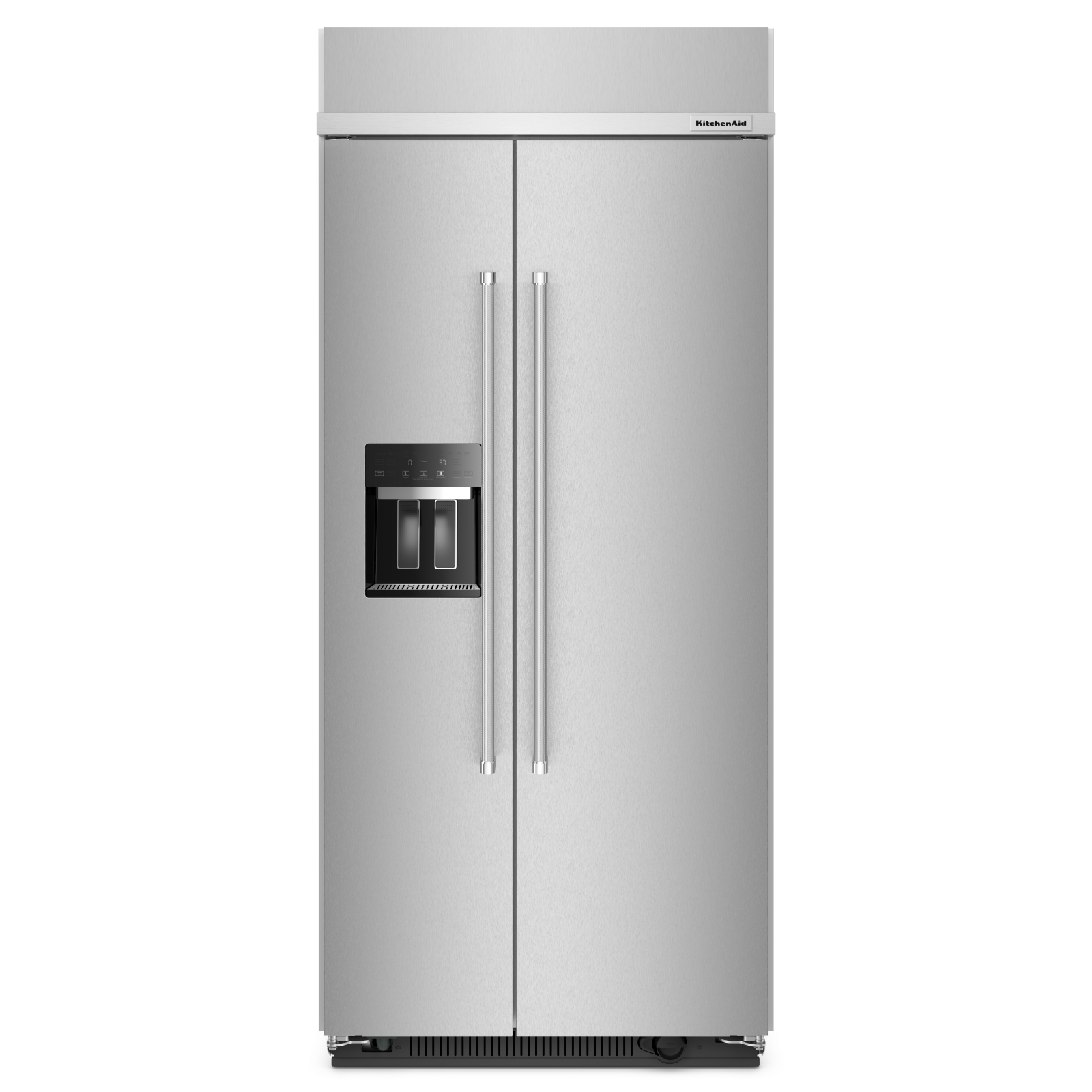 KitchenAid - 35.25 Inch 20.8 cu. ft Side-by-Side Refrigerator in Stainless - KBSD706MPS