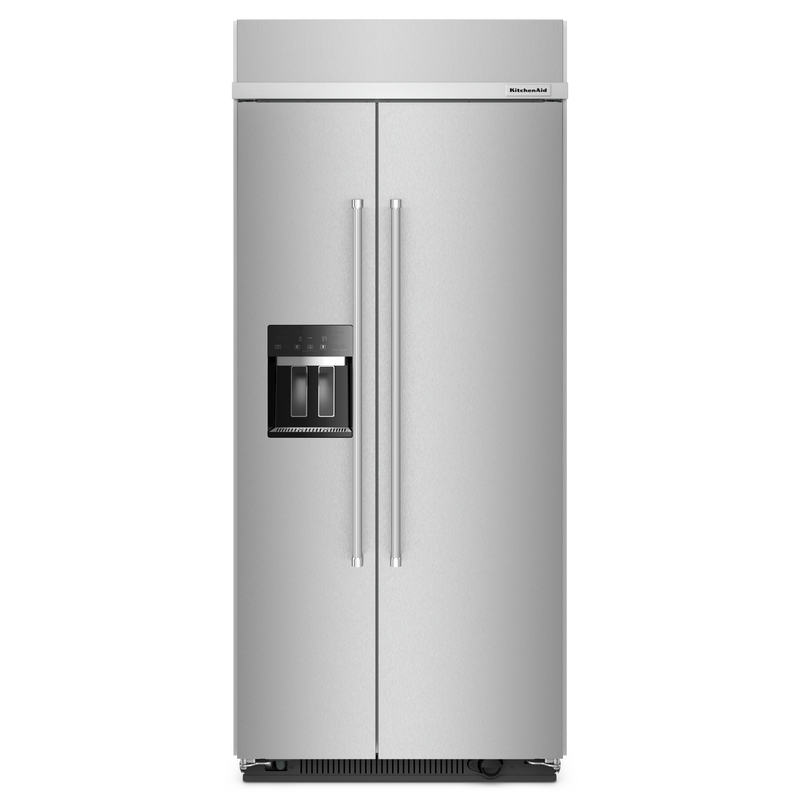 KitchenAid - 35.25 Inch 20.8 cu. ft Side-by-Side Refrigerator in Stainless - KBSD706MPS