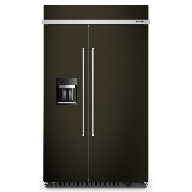 KitchenAid - 47.25 Inch 29.4 cu. ft Side-by-Side Refrigerator in Black Stainless - KBSD708MBS