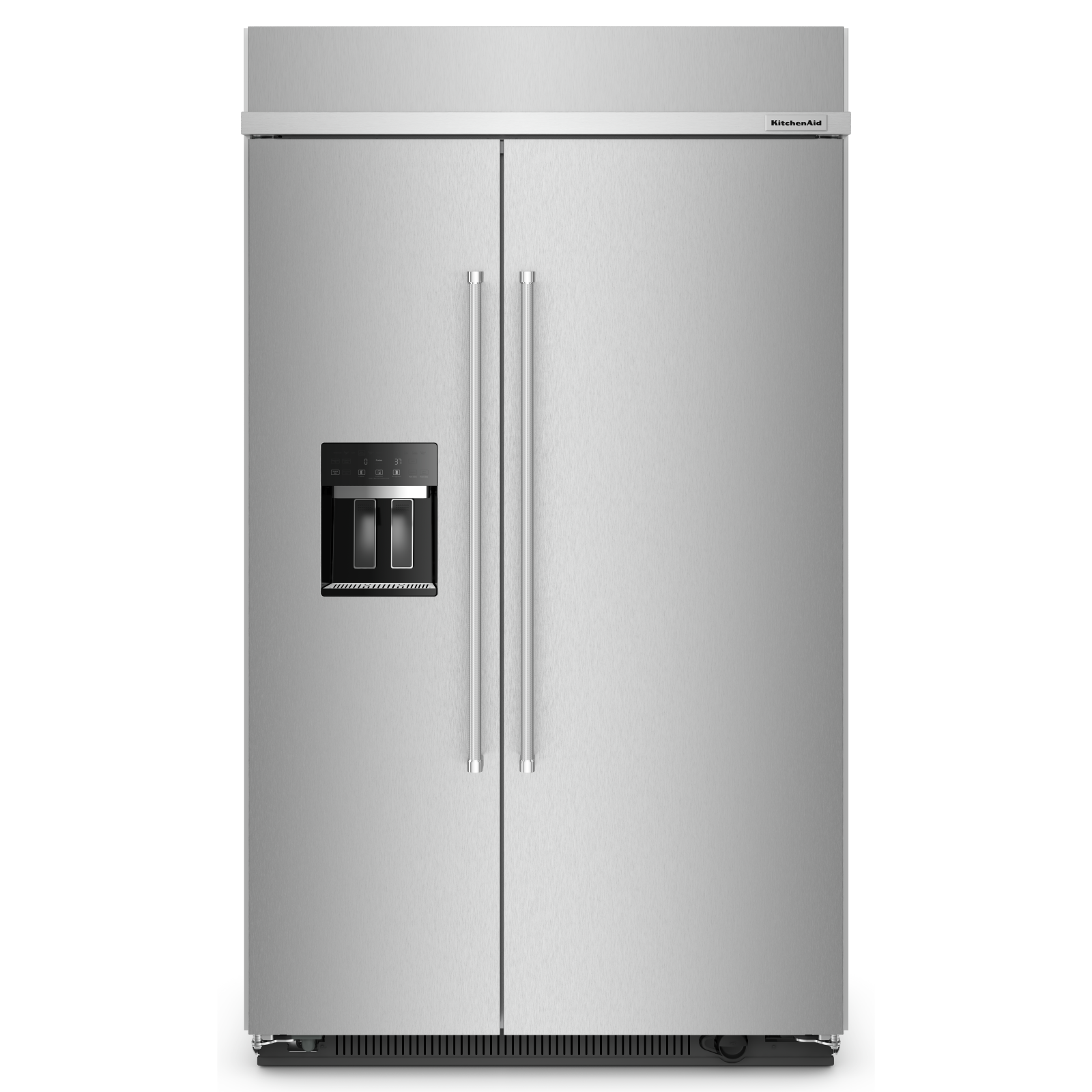 KitchenAid - 47.25 Inch 29.4 cu. ft Built In / Integrated Side by Side Refrigerator in Stainless - KBSD708MPS