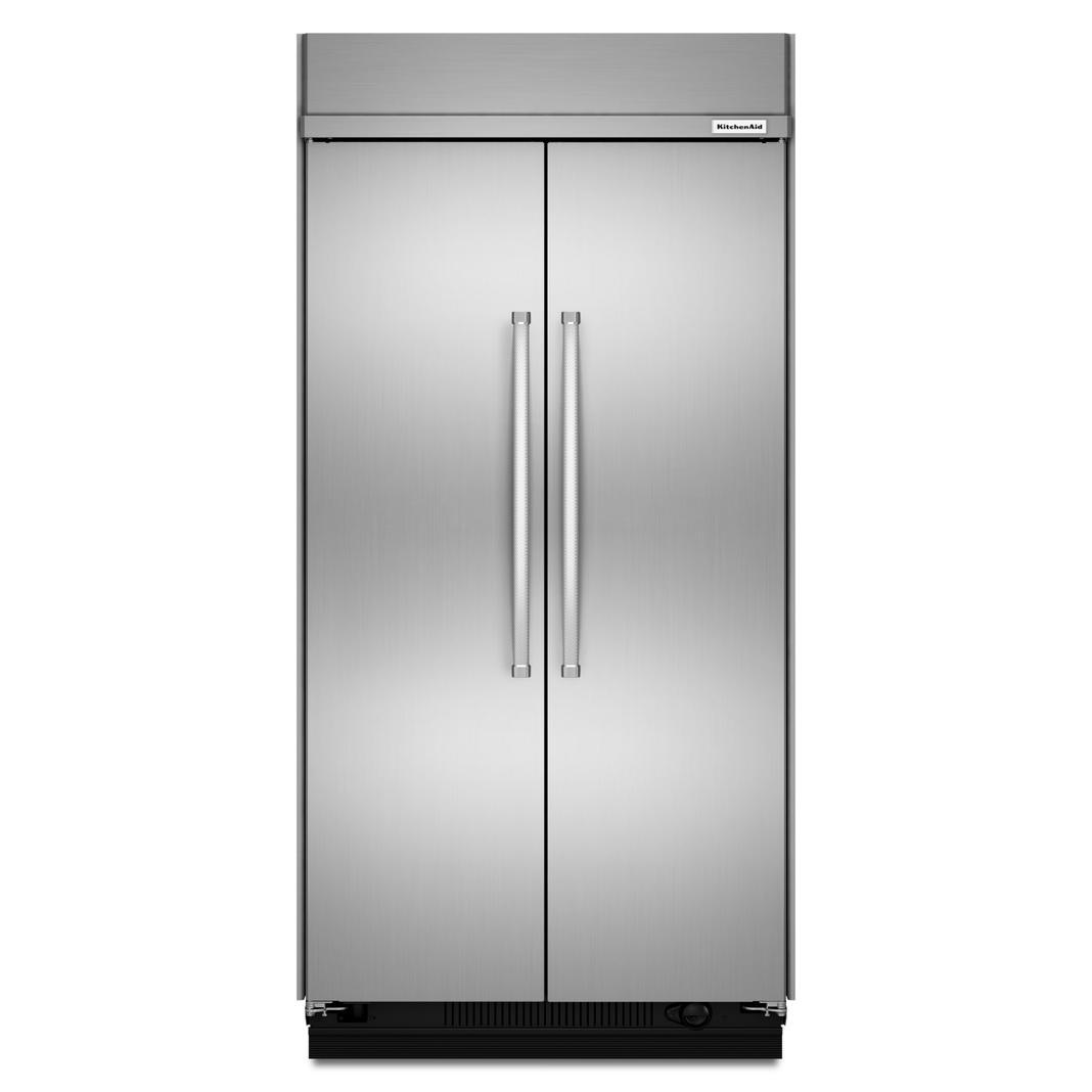 KitchenAid - 48.25 Inch 30 cu. ft Side by Side Refrigerator in Stainless - KBSN608ESS