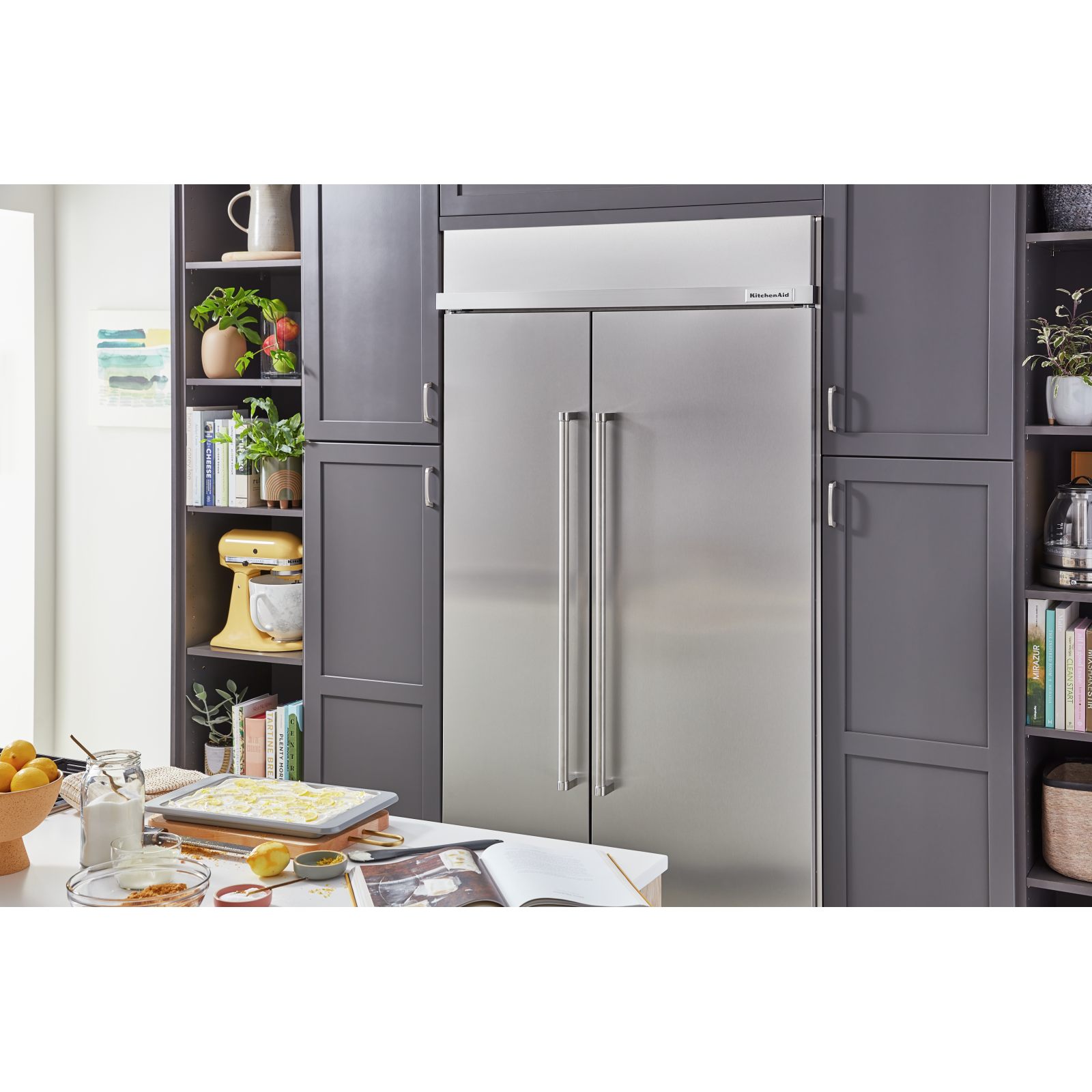 KitchenAid - 41.25 Inch 25.5 cu. ft Side-by-Side Refrigerator in Stainless - KBSN702MPS