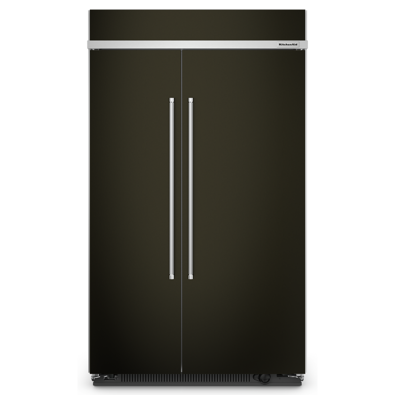 KitchenAid - 46.75 Inch 30 cu. ft Side-by-Side Refrigerator in Black Stainless - KBSN708MBS