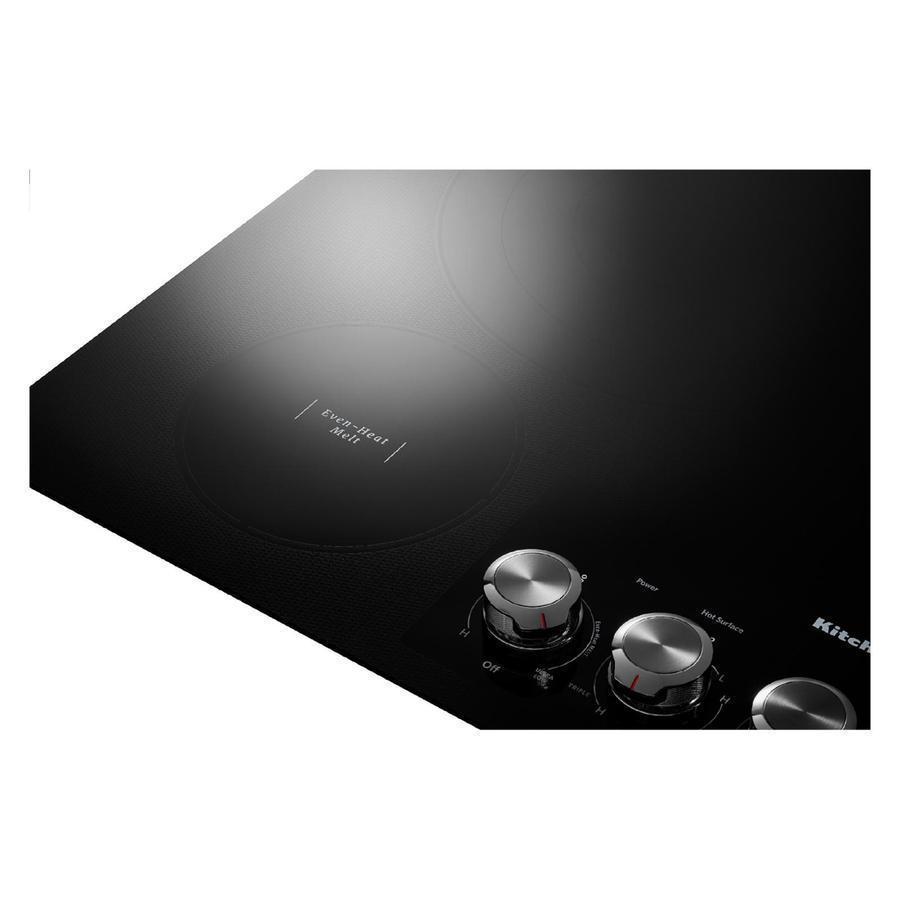 KitchenAid 36.31 inch wide Electric Cooktop in Black KCES556HBL