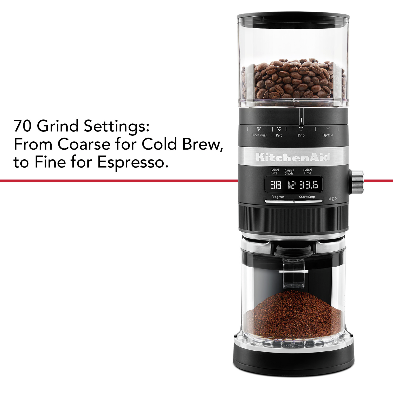 KitchenAid - Burr Coffee Grinder in Black - KCG8433BM