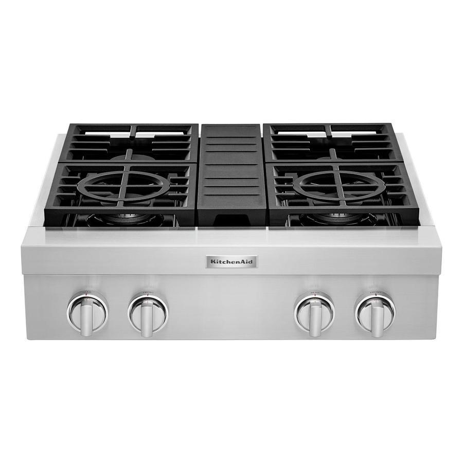 KitchenAid - 29.75 Inch Gas Cooktop in Stainless (Open Box) - KCGC500JSS