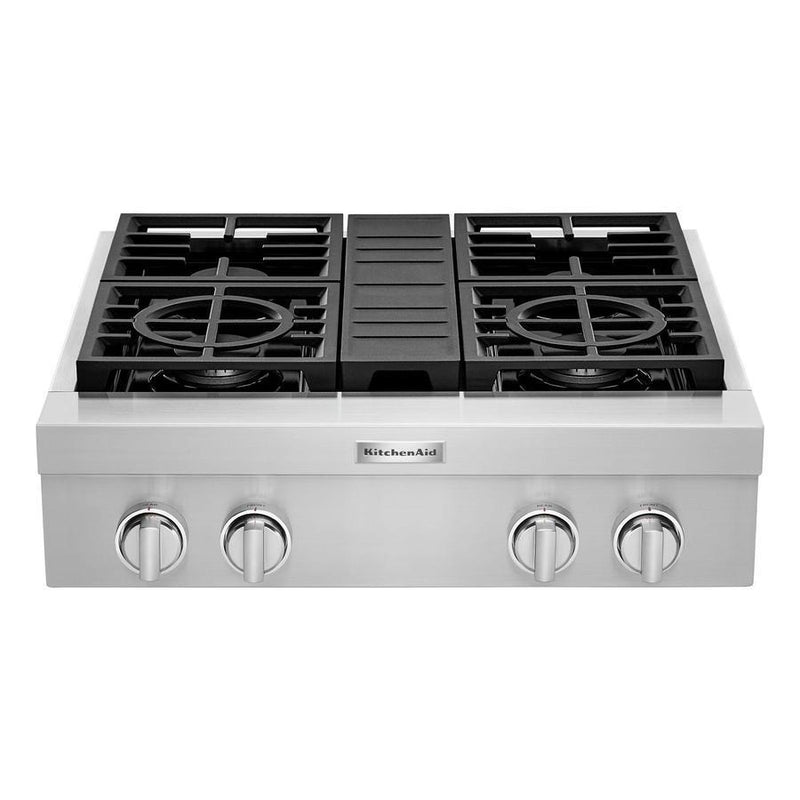 KitchenAid - 29.75 Inch Gas Cooktop in Stainless (Open Box) - KCGC500JSS