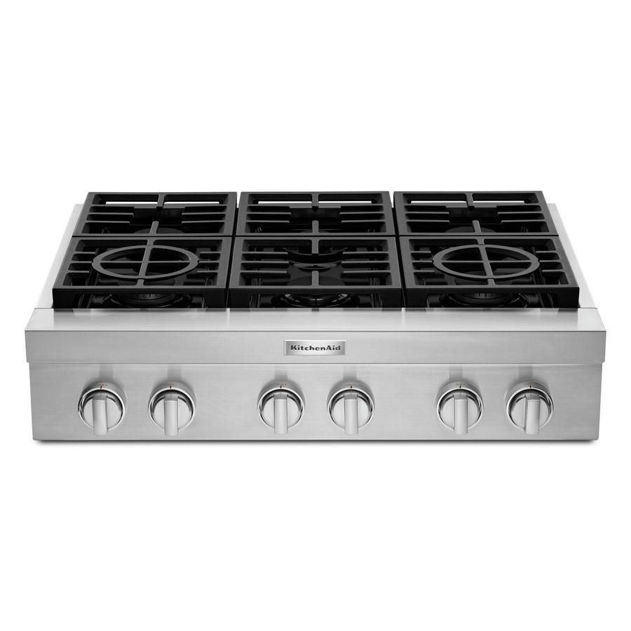 KitchenAid - 35.75 inch wide Gas Cooktop in Stainless - KCGC506JSS