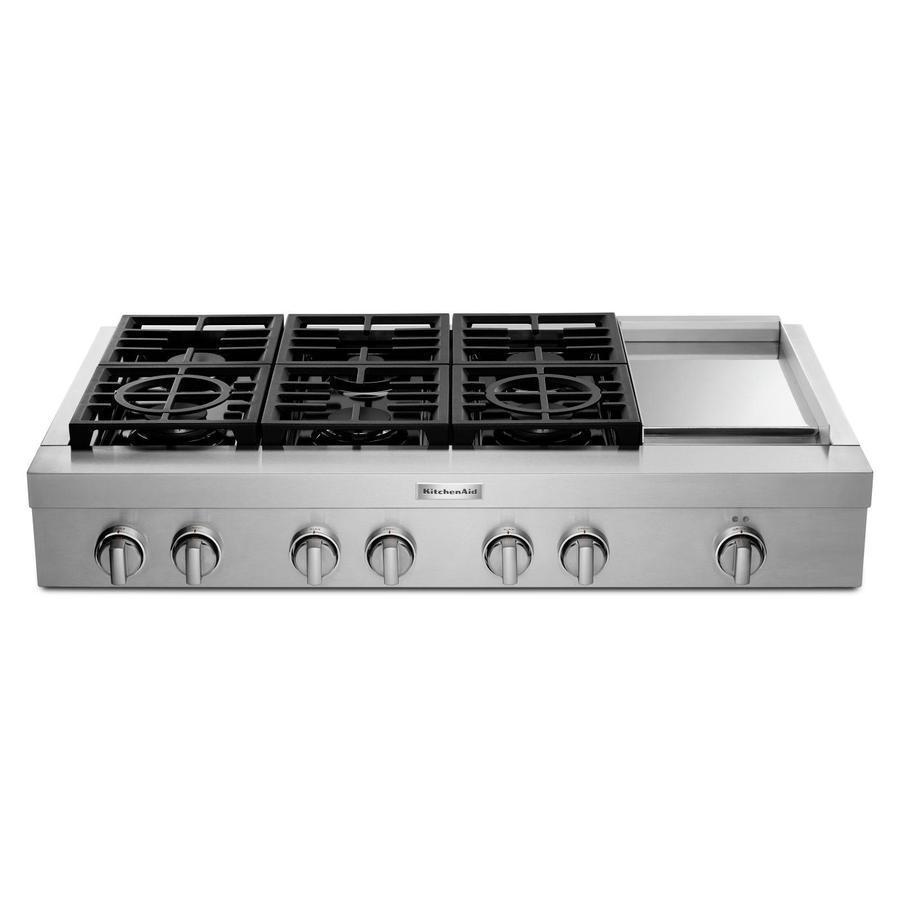 KitchenAid - 47.875 inch wide Gas Cooktop in Stainless - KCGC558JSS