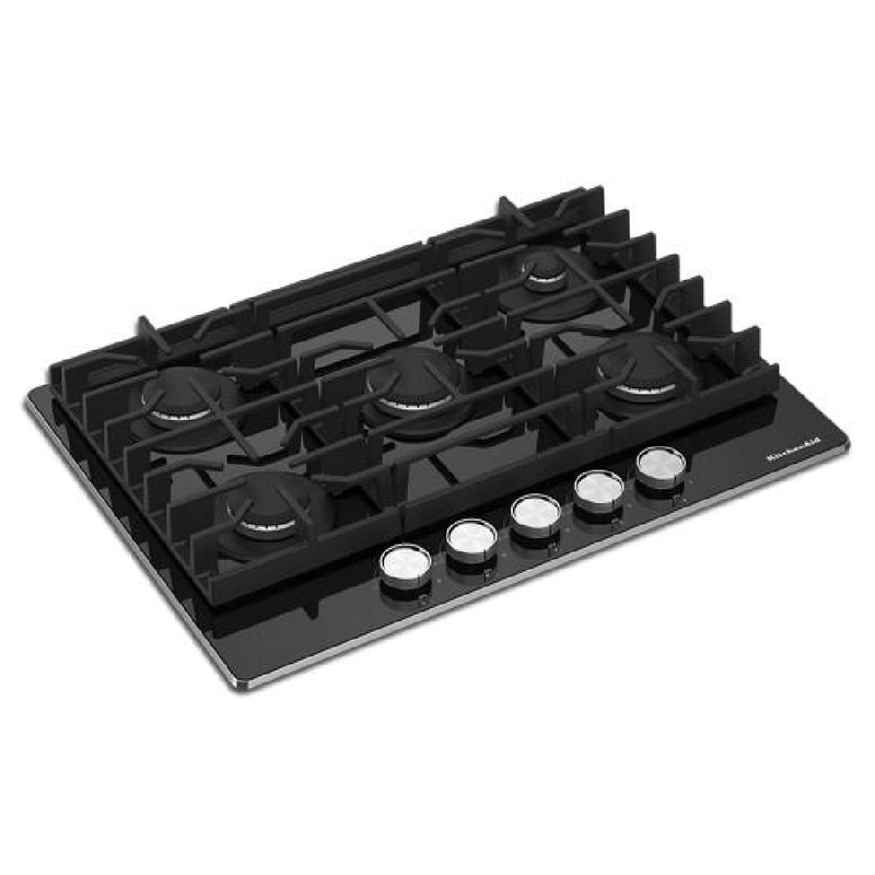 KitchenAid - 30.4 Inch Gas Cooktop in Black - KCGG530PBL