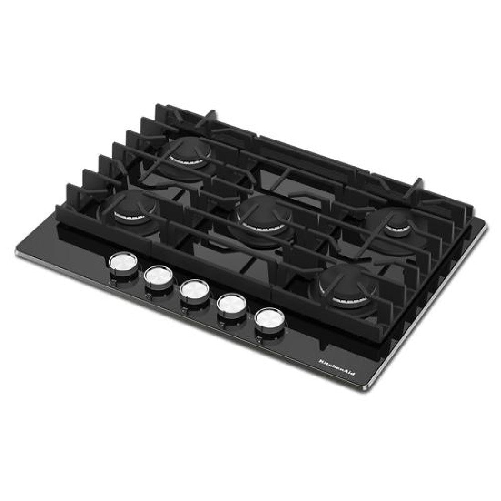 KitchenAid - 30.4 Inch Gas Cooktop in Black - KCGG530PBL