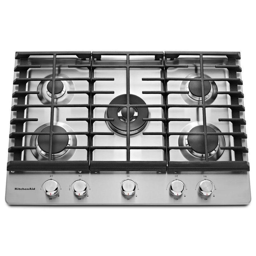 KitchenAid - 30 inch wide Gas Cooktop in Stainless Steel - KCGS550ESS