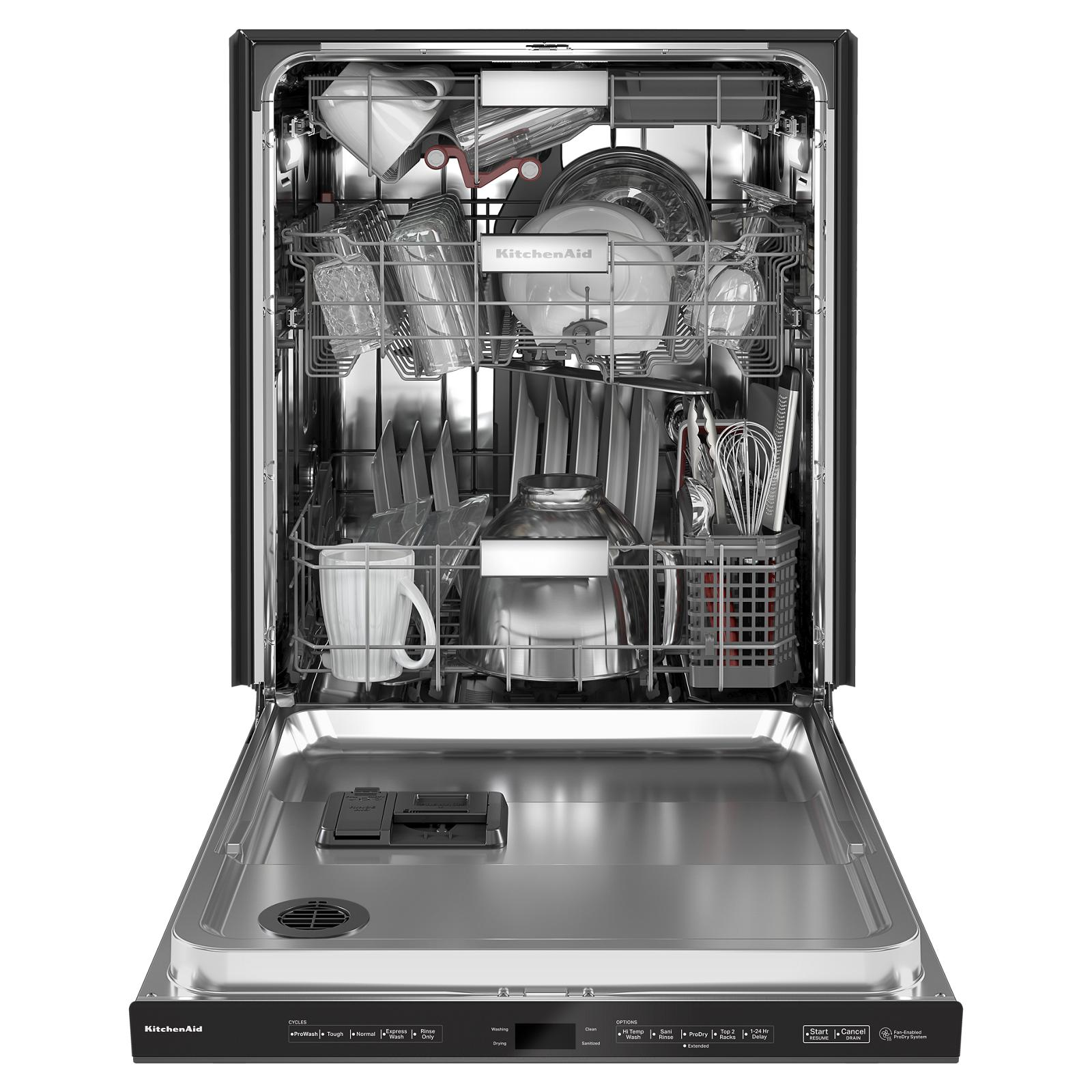 KitchenAid - 44 dBA Built In Dishwasher in Black Stainless - KDPM804KBS