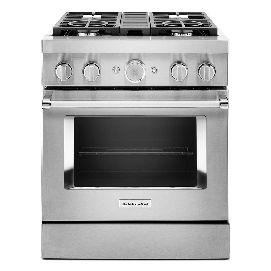 KitchenAid - 4.1 cu. ft  Dual Fuel Range in Stainless - KFDC500JSS