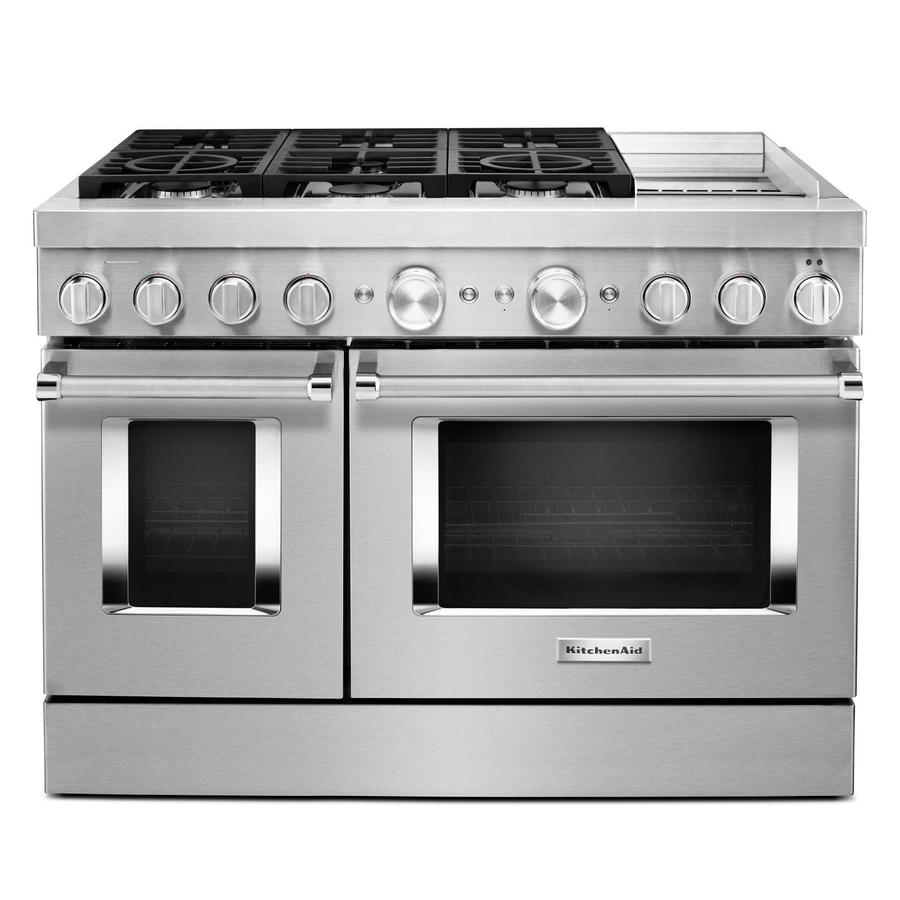 KitchenAid - 6.3 cu. ft  Dual Fuel Range in Stainless - KFDC558JSS