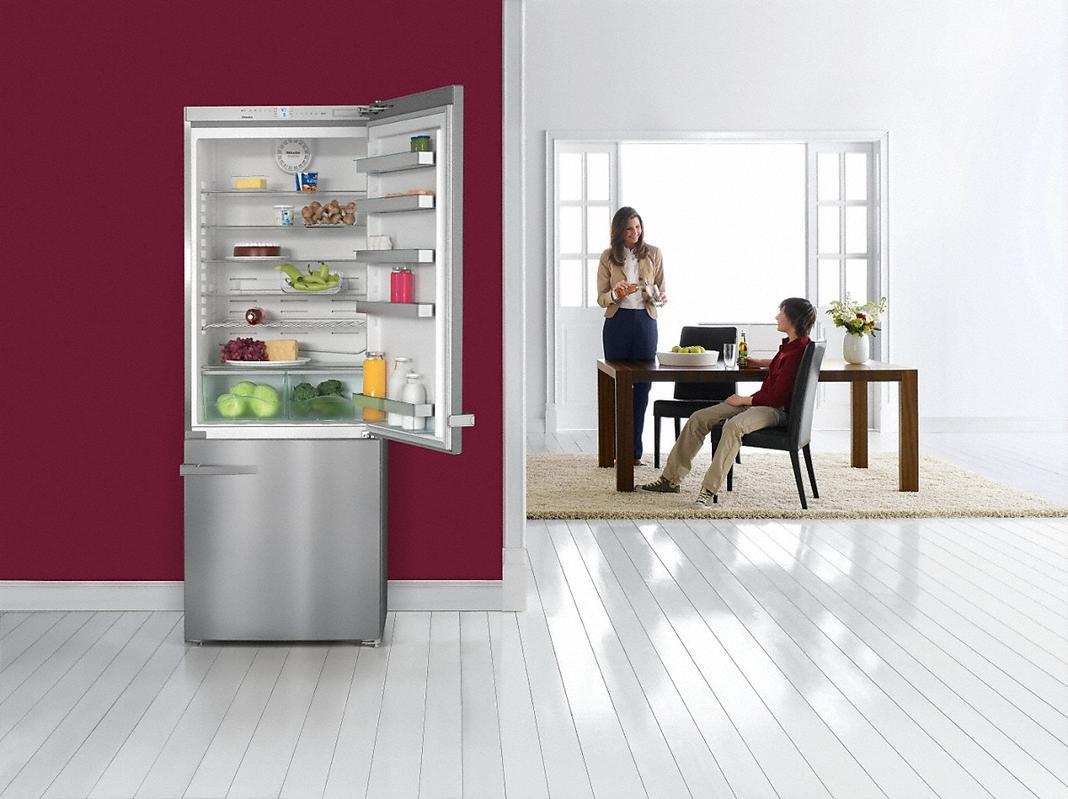 Miele - 29.625 Inch 16 cu. ft Bottom Mount Refrigerator in Stainless - KFN 15943 DE