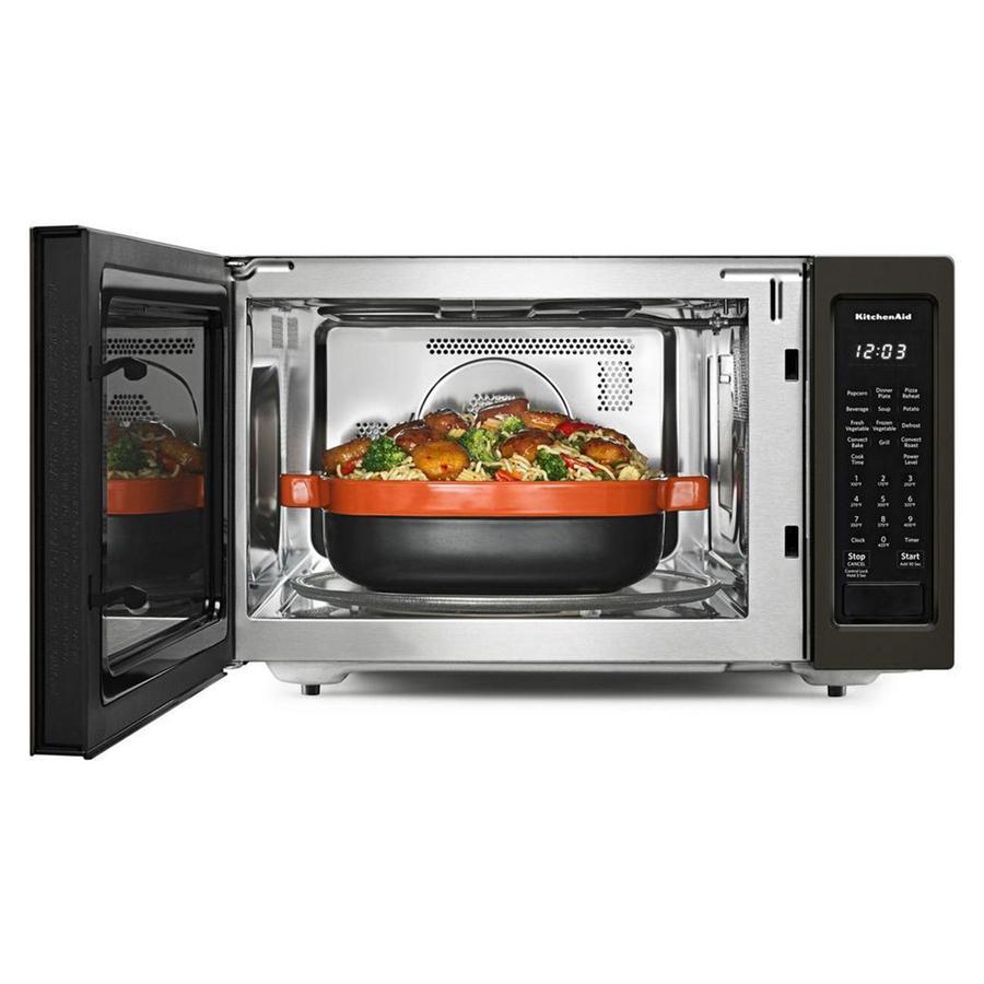 KitchenAid - 1.5 cu. Ft  Counter top Microwave in Black Stainless - KMCC5015GBS