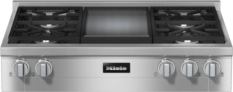 Miele - 36 Inch Gas Cooktop in Stainless - KMR 1136-3 LP GD