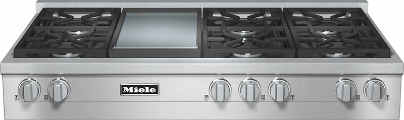 Miele - 48 inch wide Gas Cooktop in Stainless - KMR 1356-1 LP