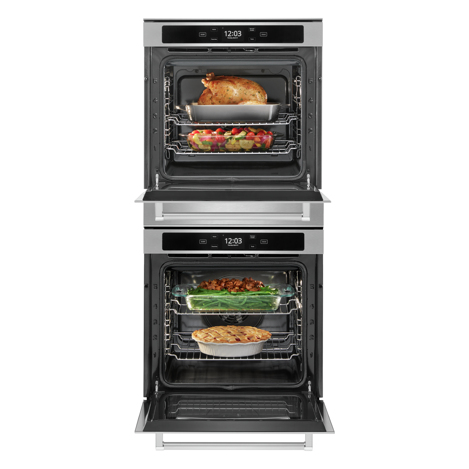 KitchenAid - 5.8 cu. ft Double Wall Oven in Stainless - KODC504PPS