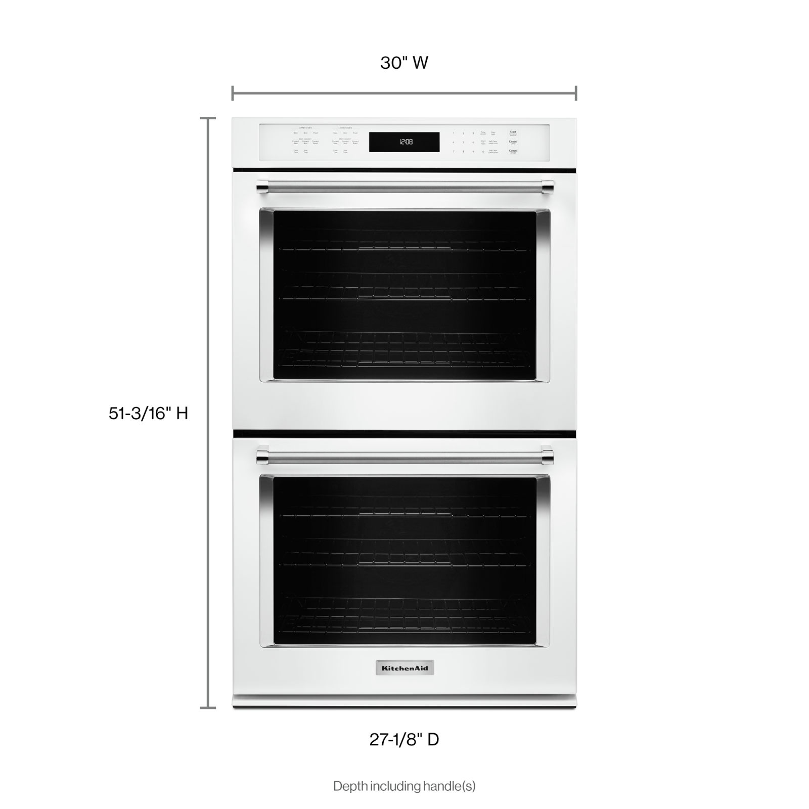 KitchenAid - 10 cu. ft Double Wall Oven in White - KODE500EWH
