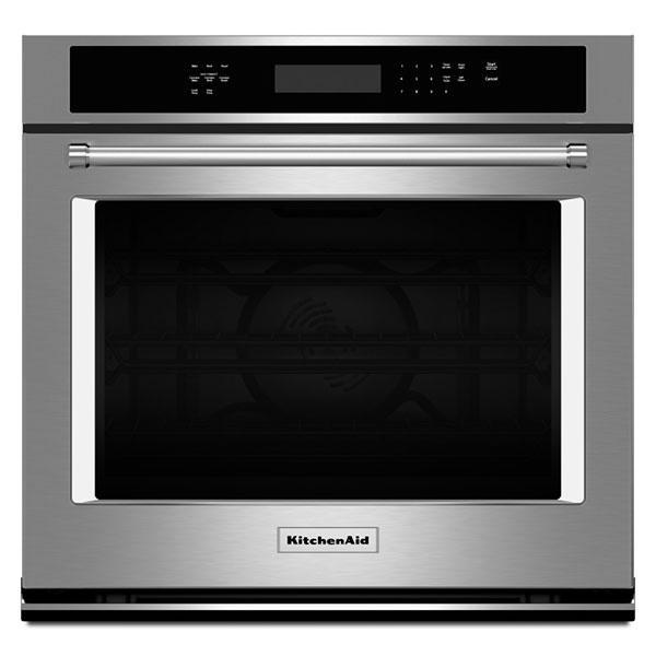 KitchenAid - 5 cu. ft Single Wall Oven in Stainless Steel - KOSE500ESS